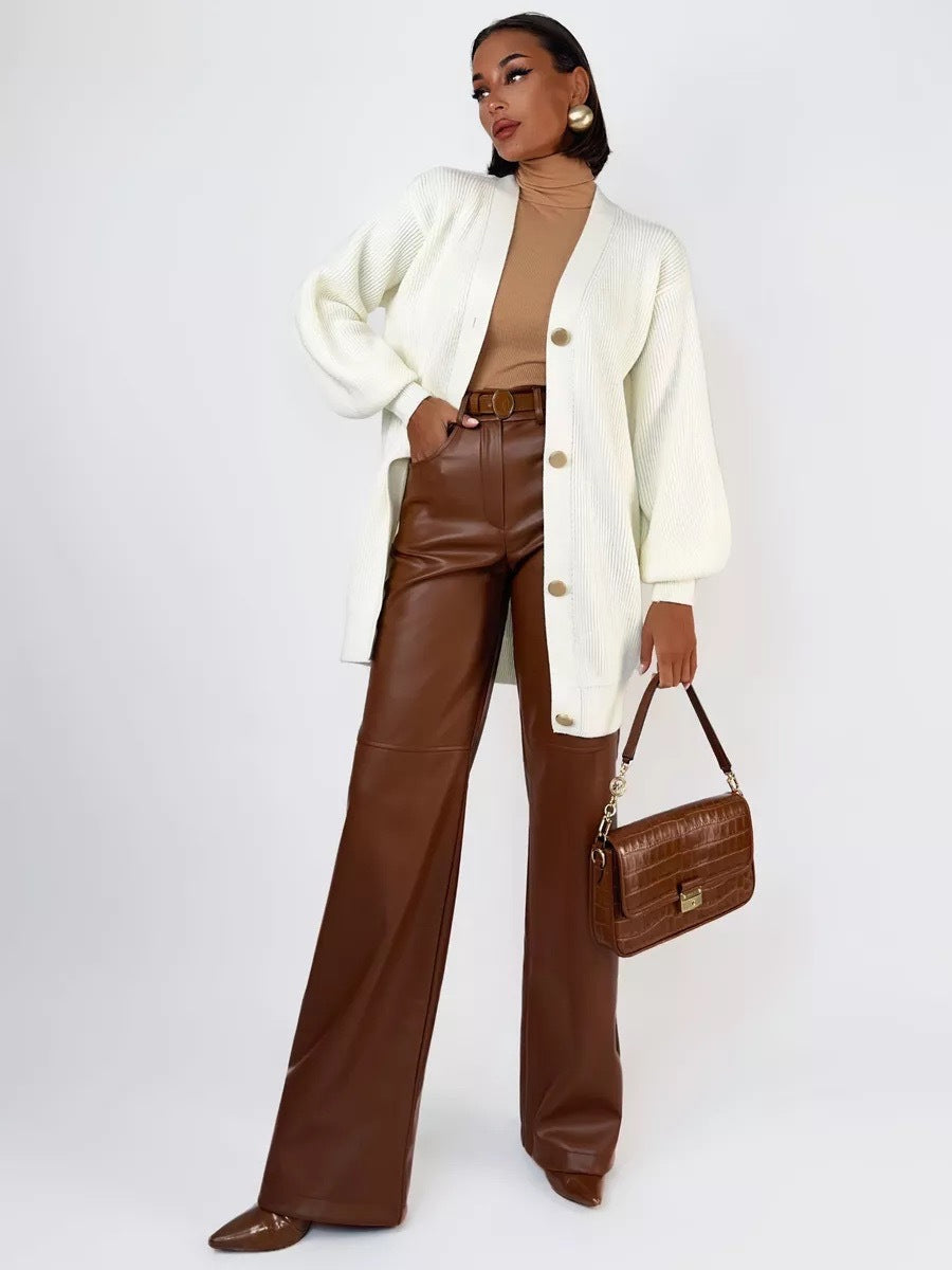 Solid Loose Knit Cardigan