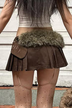 Y2K Low Rise Pleated Mini Skirt