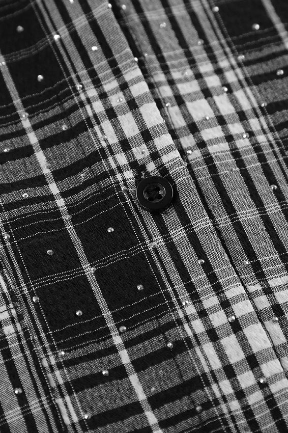 Vintage Style Plaid Casual Blouse