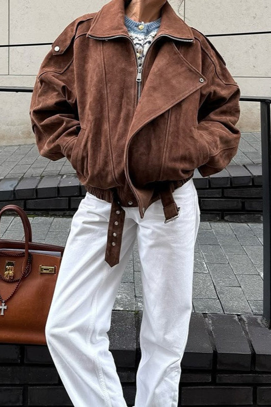 Vintage Loose Fit Brown Coat