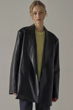 Oversized PU Blazer Coat