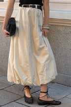 French Style Puff Skirt Spring Midi Skirt