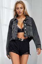 Frayed Distressed Denim Coat