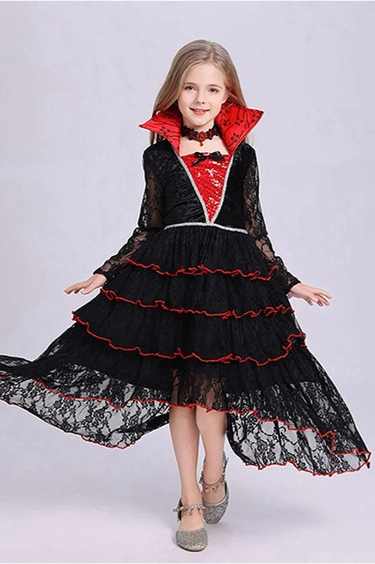Gothic Vampire Dress Kid Halloween