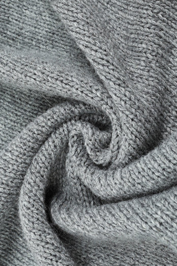 Solid Color Hooded Button Drawstring Knit Cardigan