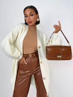 Solid Loose Knit Cardigan