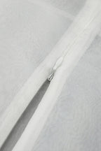 White High-Waist Split Maxi Skirt