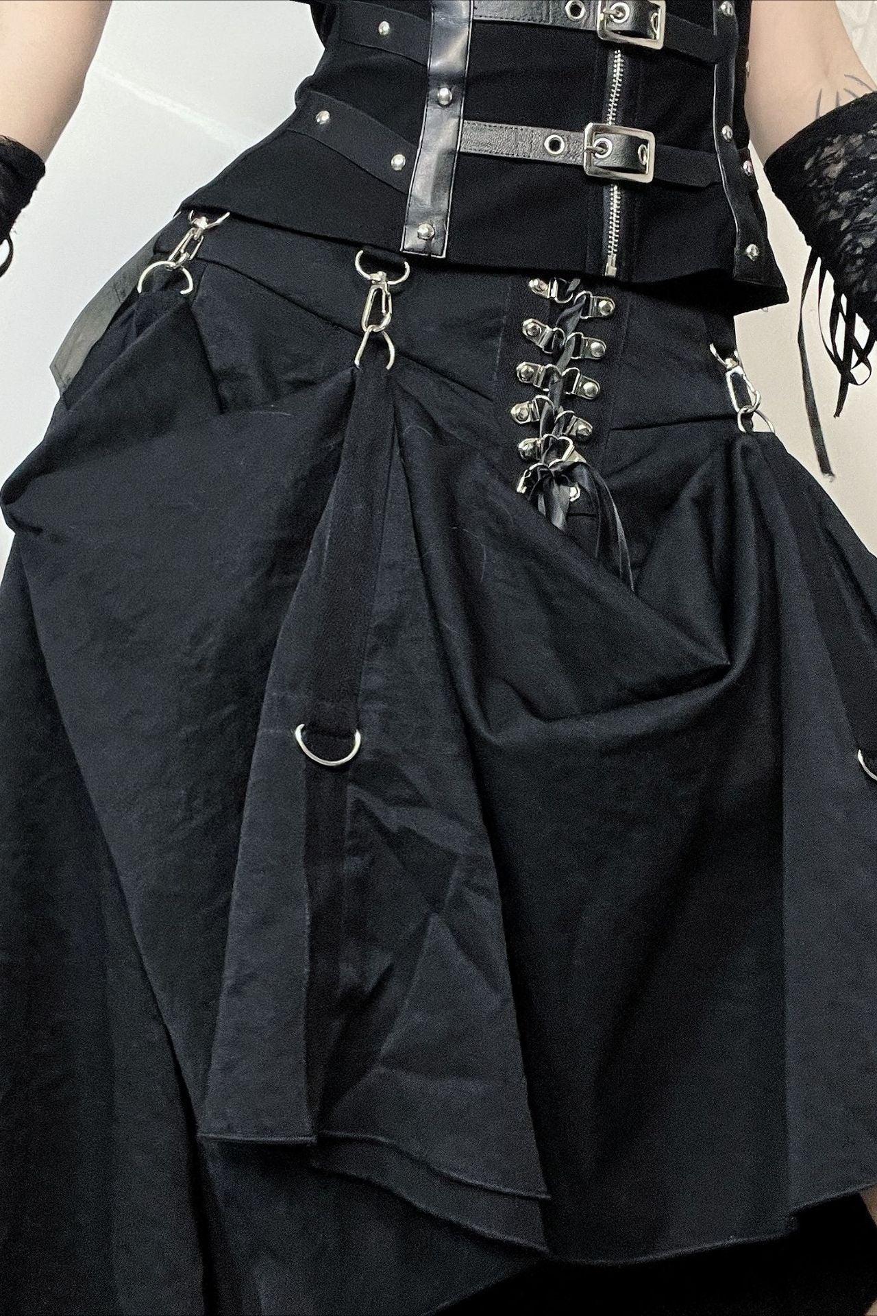 Gothic Dual Wear Flare Skirt