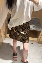 Luxe Leopard Print A-line Skirt