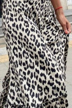 Leopard Print Flowy Midi Skirt