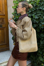 Contrast Color Loose Fit Jacket