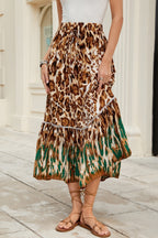 Boho Ruffle Floral Maxi Skirt