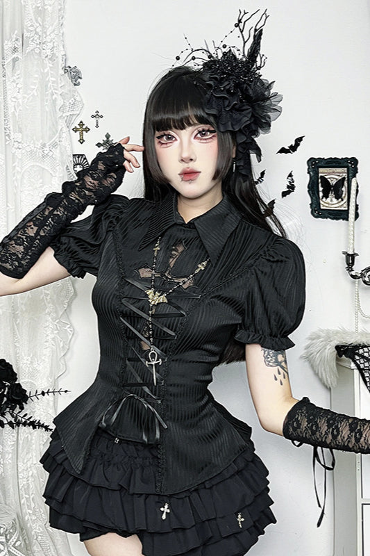 Gothic Palace Style Short Sleeve Blouse