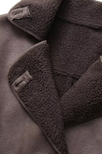 Faux Shearling Collared Casual Coat