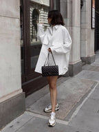 Striped Collared Oversized Shirt Blouse