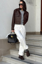 Slim Fit Leather Moto Jacket