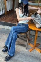 Dark Blue Low Rise Bootcut Jeans