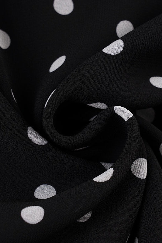 Polka Dot Wrap Tie Midi Skirt