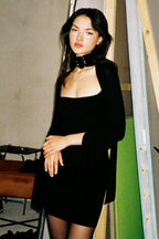 Cut Out Long Sleeve Bodycon Mini Dress