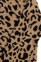 Casual Loose O-Neck Leopard Cardigan