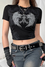 Graphic Fitted Crop T-shirt