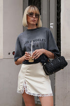 Lace-Trim A-Line Mini Skirt