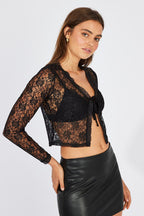 Sexy Lace-Up Cardigan Style Knit Top