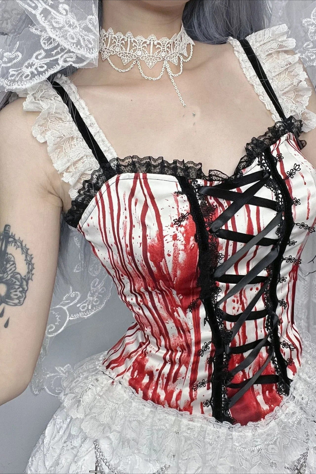 Y2K Bloody Mini Skirt Halloween Costume