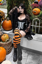 Gothic Skull Print Cami Bodycon Mini Dress