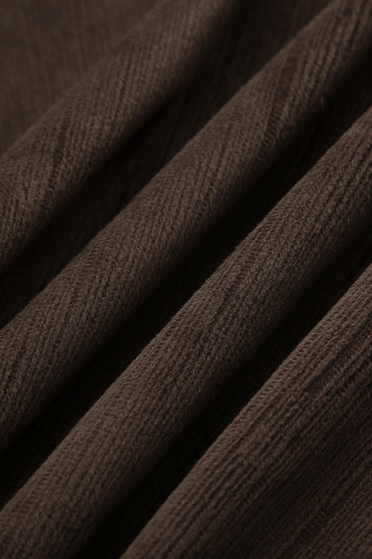 Retro Brown High Waist Asymmetrical Skirt