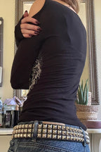 Gothic Graphic Hollow Out T-Shirt