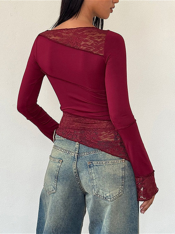 Vintage Slim Fit Floral Detail Long Sleeve Blouse