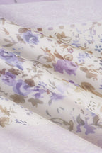 Mesh Spliced Floral Print A-Line Maxi Skirt