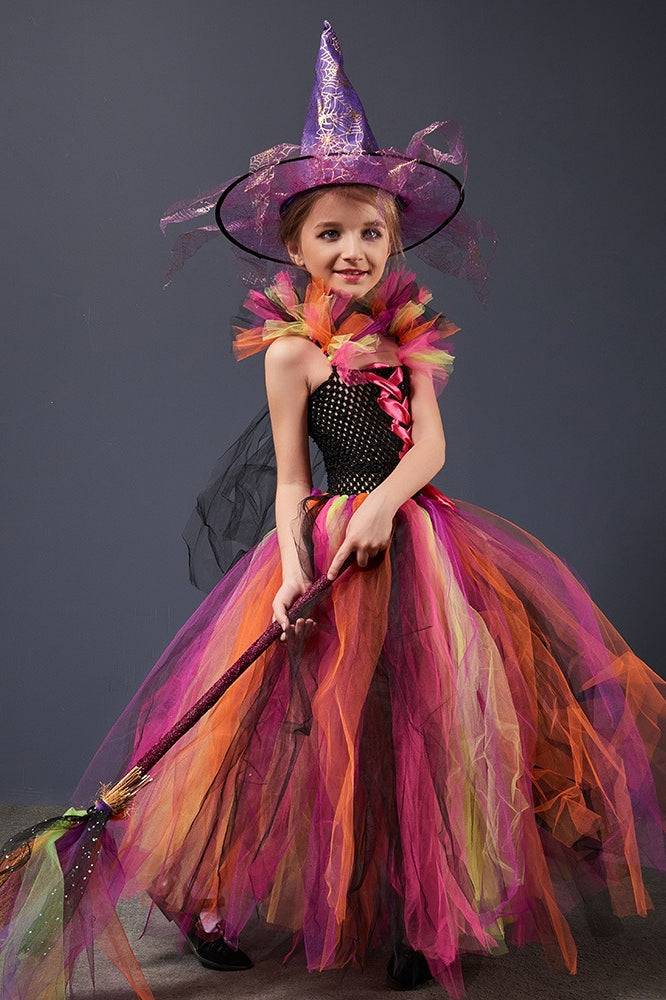 Witch Tutu Dress Kid Halloween Costume