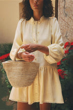 Fitted Ruched Cardigan Style Boho Dress