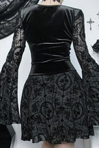 Lace Patchwork Halloween Gothic Dress