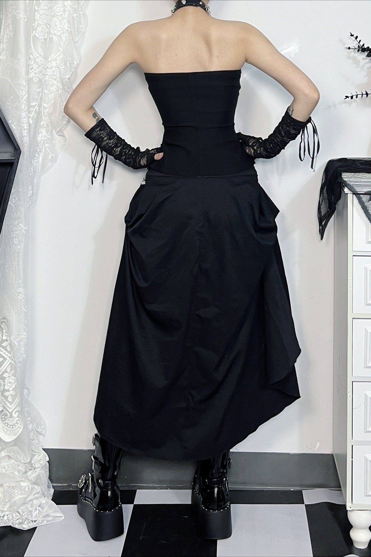 Dark Slim Fit Convertible Skirt