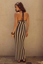 Sexy Striped Knit Beach Boho Dress