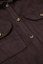 Brown Suede Loose Blazer Coat