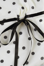 Polka Dot Tie Waist Asymmetric Crop Top