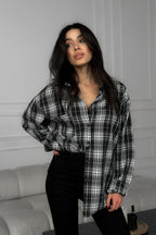 Vintage Style Plaid Casual Blouse