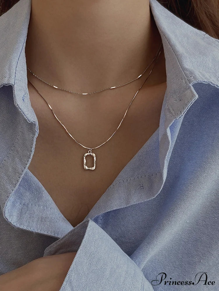 2pcs/set Geo Charm Necklace