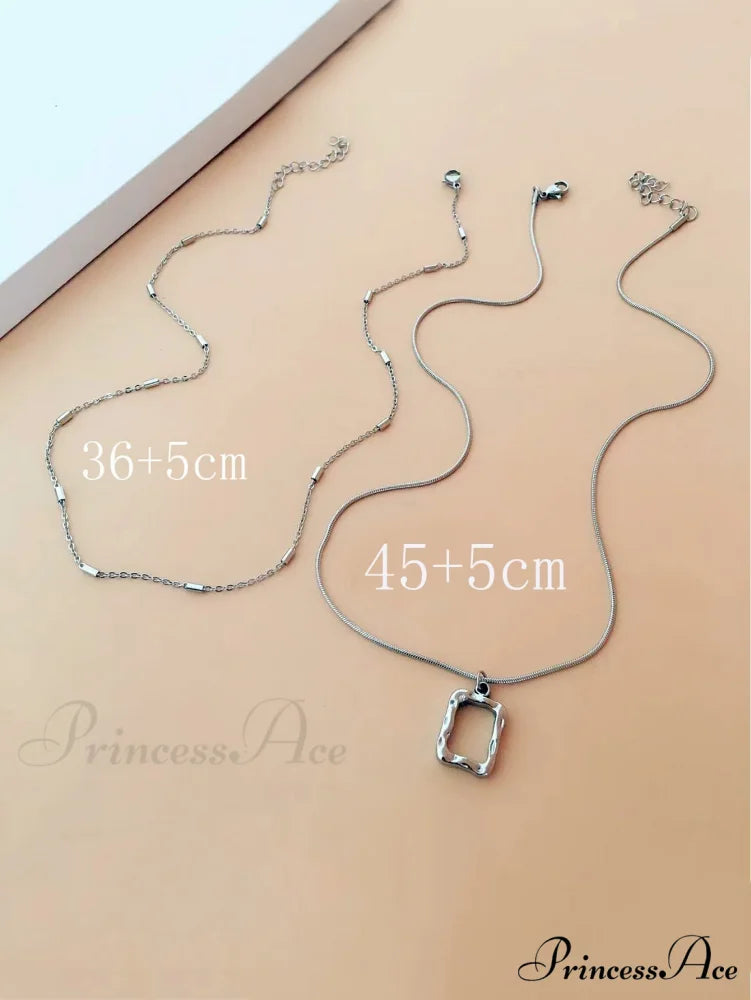 2pcs/set Geo Charm Necklace