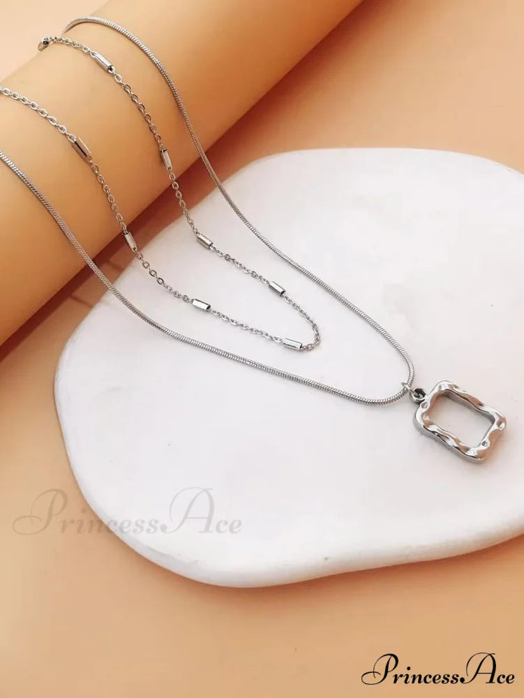 2pcs/set Geo Charm Necklace