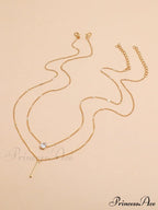 2pcs/set Rhinestone Charm Necklace