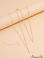 2pcs/set Rhinestone Charm Necklace