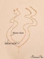 2pcs/set Rhinestone Charm Necklace