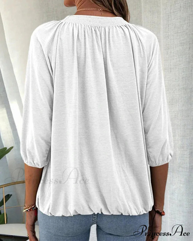 3/4 Arm Crew Neck T-Shirt