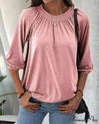 3/4 Arm Crew Neck T-Shirt