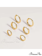 3 Pairs Huggie Hoop Earrings